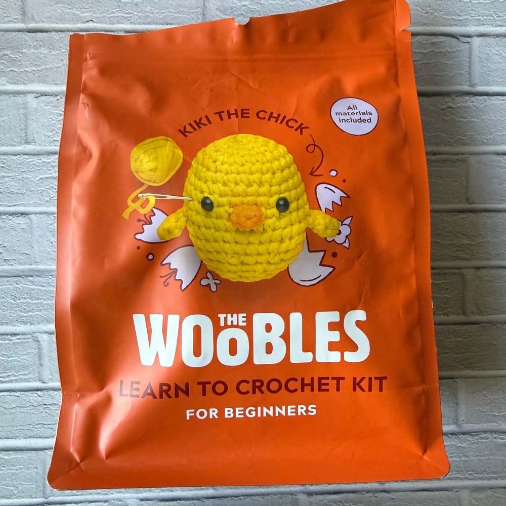 The Woobles Learn to Crochet Kit for Beginners Kiki the Chick Yellow Amigurumi